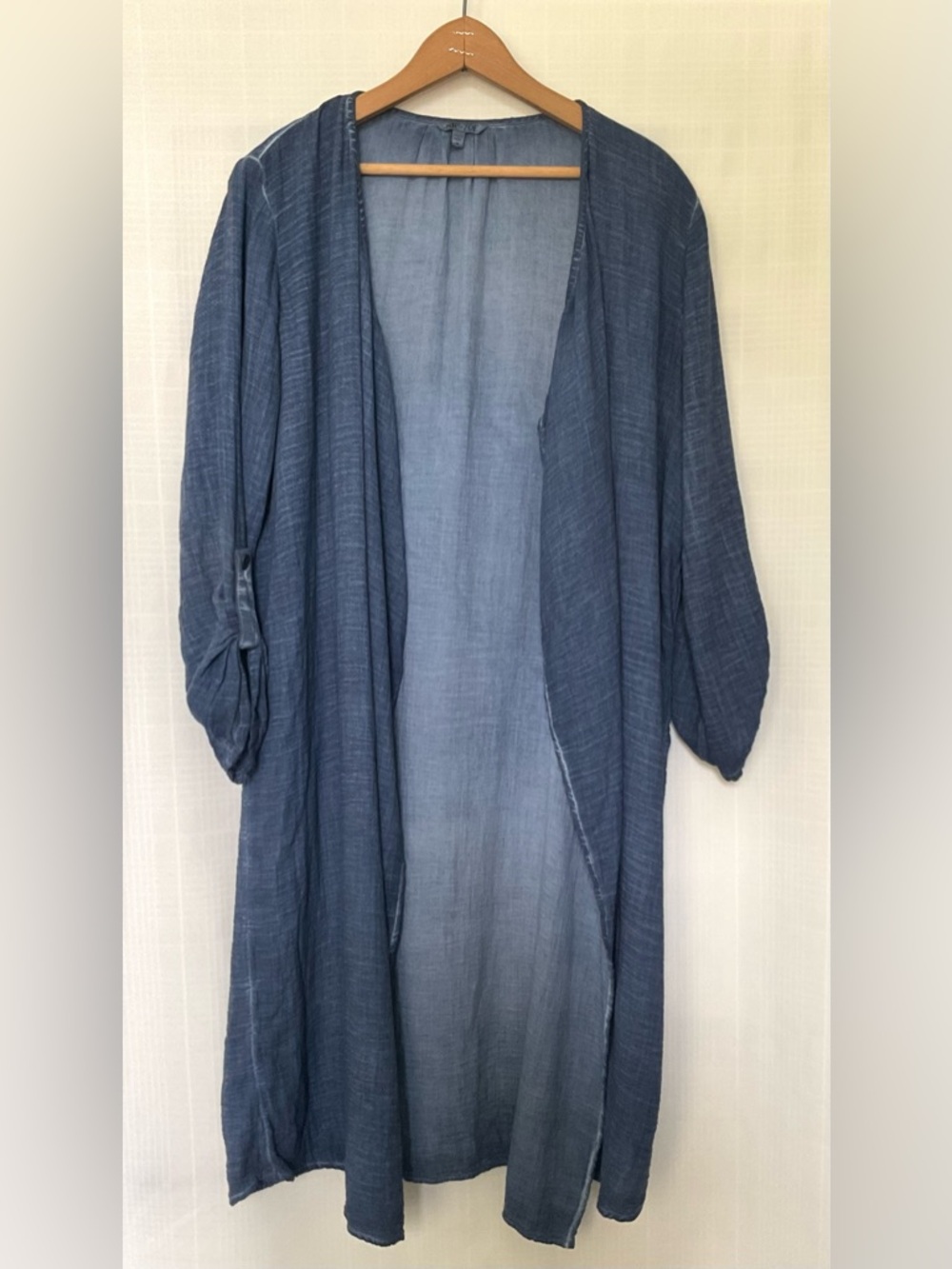 NIC+ZOE Lightweight Open-Front Longline Jacket in Slate Blue